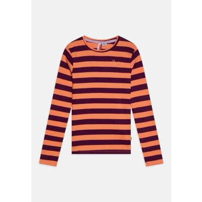 Abbildung von Vingino Basic CROP Stripe Langarmshirt für Kinder, Größe: 116, Fresh coral