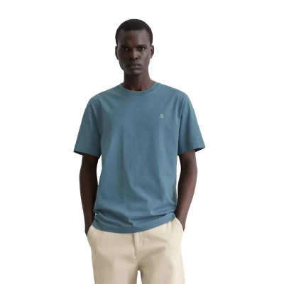 Abbildung von Marc O&#039;Polo Short Sleeve LOGO Crewneck Tshirt basic, Herren, Größe: Medium, Storm