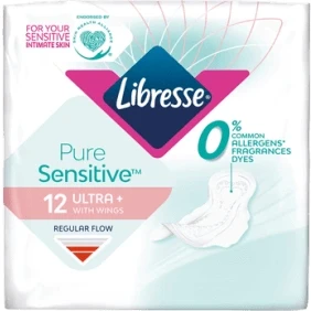Abbildung von Libresse PureSensitive Damenbinden Ultra Normal 12 Stück hautfreundlich ohne Duftstoffe