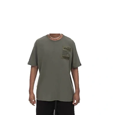 Abbildung von Alpha Industries Patch T LF Tshirt print, Herren, Größe: Medium, Dark olive
