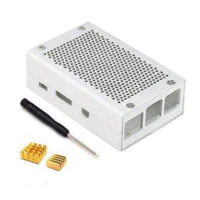 Abbildung von ZkeeShop Gehäuse Aluminium mit Kühlkörper Compatible for Raspberry Pi 3 Model B，Pi B+， RPi 2 (Raspberry Board Nicht enthalten) (Silber)