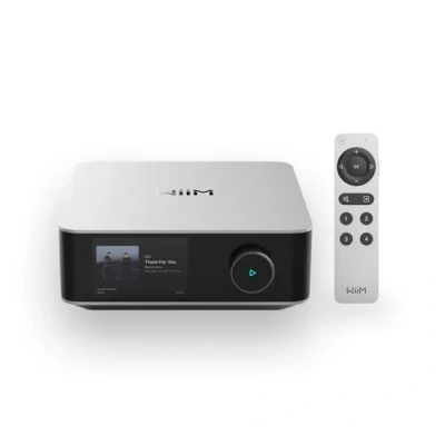 Abbildung von WiiM Amp Ultra mit Voice Remote 2 100W Streaming Verstärker ESS ES9039Q2M DAC &amp; Dual TI TPA3255 Amps Integrierter RoomFit EQ Touchscreen HDMI ARC, Optisch, RCA Eingänge Silber