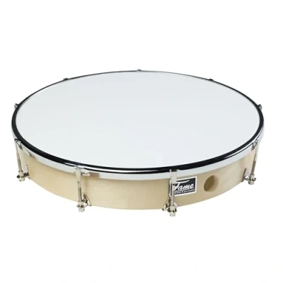 Abbildung von Fame 12&quot; Frame Drum, Handtrommel aus Holz, Mechanische Stimmung, Inklusive Schlägel und Stimmschlüssel, Naturfarben, Hochglanz Finish, Synthetikfell, Ideal für Musik zu Hause&quot;