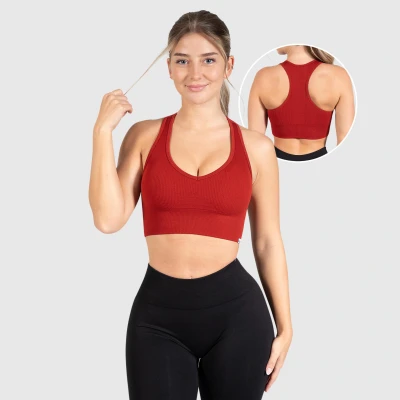 Abbildung von Smilodox Amaze Sportbh mit mittlerer Stützkraft, Damen, Größe: Small, Weinrot