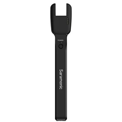 Abbildung von Saramonic Handsender Halter für Blink 500 Pro TX Sender mit Schaumstoff Windschutzscheibe und integriertem 1100mAh Akku/Ladegerät (Blink HM)