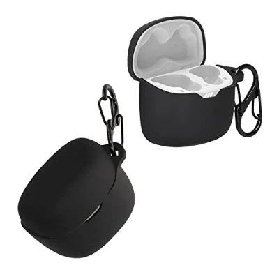 Abbildung von kwmobile Hülle kompatibel mit JBL Tune Flex Kopfhörer Case TPU Silikon Cover Schutzhülle in Schwarz