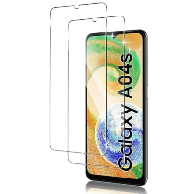 Abbildung von [2 Stück] Schutzglas kompatibel mit Samsung Galaxy A04s Panzerfolie Schutzfolie Verbundglas Displayglas Echt Hart Tempered Glass 9H Härte Glas