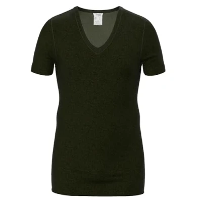 Abbildung von HERMKO 40488 Herren Kurzarm Shirt mit V Ausschnitt aus Merinowolle/Tencel, Größe:D 6 = EU L, Farbe:schwarz