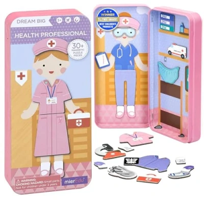 Abbildung von mierEdu Magnetspiel Box Krankenschwester Fördert Motorik &amp; Fantasie Perfekt für Zuhause Unterwegs Magnetisches Anziehspiel Kinder ab 3 Jahren