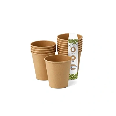 Abbildung von GREENBOX Umweltfreundliche Kaffeebecher Pappbecher braun ungebleicht I Espressobecher Probierbecher Trinkbecher 50 Stück Coffee To go Einwegbecher biologisch abbaubar 100 ml 4 oz