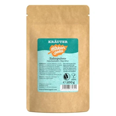 Abbildung von Birkengold Reinigungsbürste Zahnpulver Kräuter, Gold, 100 g
