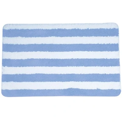 Abbildung von MSV Badteppich Badematte Badvorleger Duschvorleger Mikrofaser Hochflor flauschig 50x80 cm Pastellblau