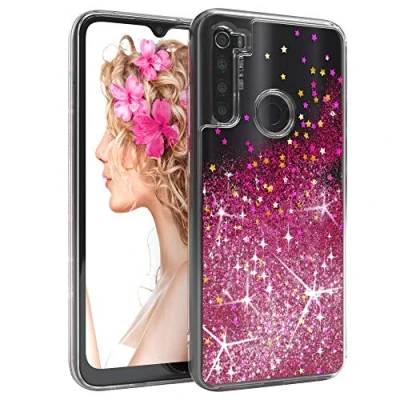 Abbildung von EAZY CASE Hülle kompatibel mit Xiaomi Redmi Note 8T Schutzhülle Flüssig Glitzer, Handyhülle, Schutzhülle, Back Cover Glitter Flüssigkeit, TPU/Silikon, Transparent/Durchsichtig, Pink