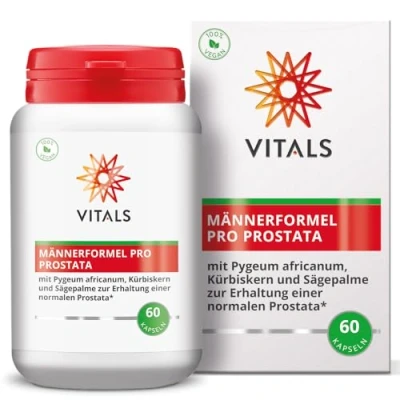 Abbildung von Vitals Men&#039;s Formula Pro Prostata Kapseln mit Kürbiskern, Sägepalme &amp; Pygeum 60 Stück