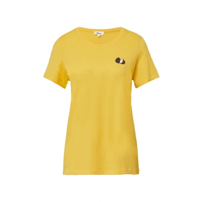 Abbildung von s.Oliver MIT Stickerei Tshirt print, Damen, Größe: 40, Zitrone