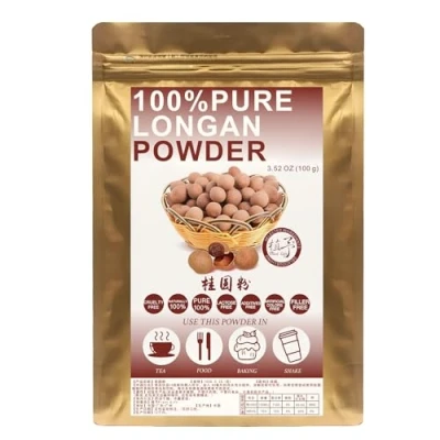 Abbildung von Plant Gift 100% Pure Longan Powder 桂圆粉 Natürliches Mehlpulver, großes Aroma für Getränke, Smoothie und Nicht GMO Pulver ohne Füllstoff, keine Zusätze, Joghurt mehr 100G/3.25oz