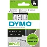 Abbildung von Dymo Selbstklebendes etikettenband schwarz auf weiß rolle (1,2 cm x 7 m) 1 rolle(n) S0720530