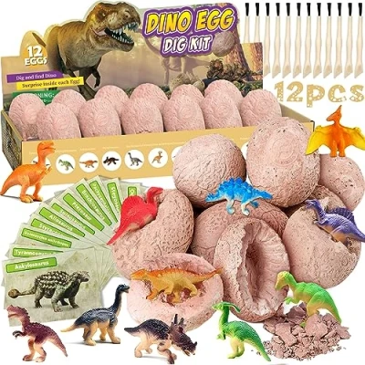 Abbildung von NCKIHRKK Dinosaurier Eier Spielzeug ab 4 Jahre, Dino Ei Kindergeburtstag für Kinder, Ausgrabungsset Geschenke Kinder 3 5 6 7 Jahre Junge