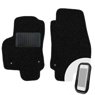 Abbildung von moto MOLTICO Vorne Fußmatten Auto Velours Autoteppiche Schwarz Automatten Set 2 teilig passend für Opel Astra H 2004 2009