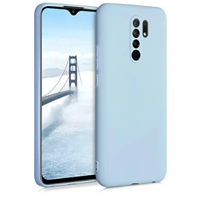 Abbildung von kwmobile Handyhülle kompatibel mit Xiaomi Redmi 9 Hülle Handy Case aus weichem Silikon in Hellblau matt