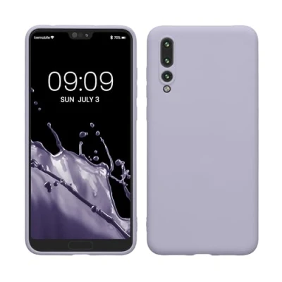 Abbildung von kwmobile Hülle kompatibel mit Huawei P20 Pro weiches TPU Silikon Case Cover geeignet für kabelloses Laden Pastell Lavendel