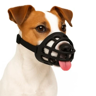 Abbildung von Maulkorb Hund kleine Hunde Silikon verstellbar weich komfortabel für Training, Spaziergang &amp; Tierarzt Flamingo Benzo S