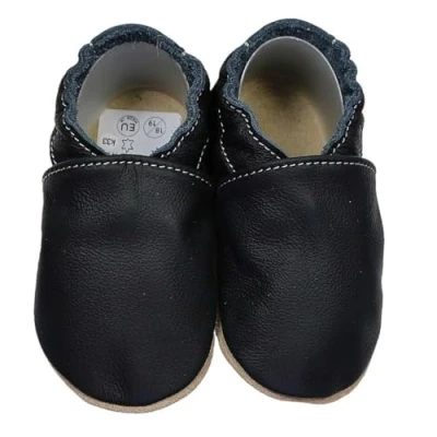 Abbildung von HOBEA Germany Krabbelschuhe für Jungs und Mädchen in verschiedenen Designs, Größe Schuhe:26/27 (30 36 Mon), Uni Schuhe:schwarz