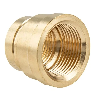 Abbildung von tecuro Muffe reduziert Innengewinde 1/2 x 3/8 Zoll Messing Trinkwasserverordnung blank CW617N