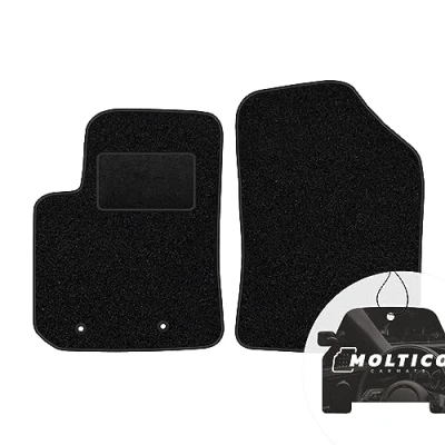Abbildung von moto MOLTICO Vorne Fußmatten Auto Velours Autoteppiche Schwarz Automatten Set 2 teilig passend für Kia Picanto II 2011 2017