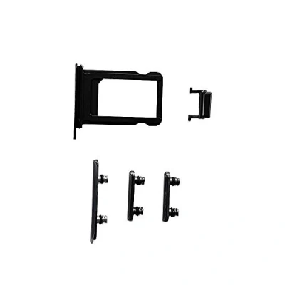Abbildung von Smartex® Schwarz Taste + SIM Karten Halter kompatibel mit iPhone X/Power On Off, Mute, Volumen Ersatzteil