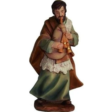 Abbildung von Unbekannt Krippenfiguren Hirte mit Dudelsack, geeignet für 15cm Figuren
