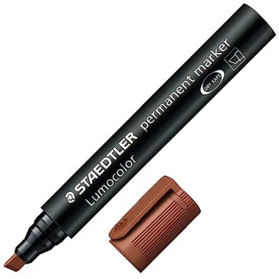 Abbildung von Staedtler Lumocolor 350 7 Permanentmarker Keilspitze 10 Stück braun