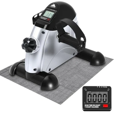 Abbildung von EVOLAND Heimtrainer Mini Fitnessbike, Arm und Beintrainer Pedaltrainer mit LCD Display, Hometrainer Fitnessgerät für Zuhause Büro Silber