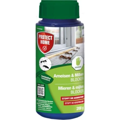 Abbildung von PROTECT HOME Ameisen &amp; Milben Blocker, insektizidfreies, natürliches Ameisenmittel gegen auf Wegen, Plätzen, Terrassen, in Beeten oder im Rasen, 200 g Dose, farblos