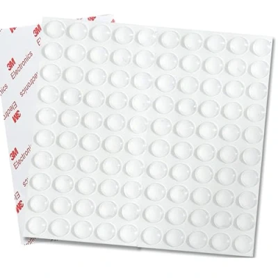 Abbildung von Uni Fine Shop 100 Stück 8mm Elastikpuffer Transparent Schutzpuffer Gummipuffer Türgriff Selbstklebend Anschlagpuffer Gummi Möbelpuffer Gummonoppen für Glasplatte, Türen, Schränke
