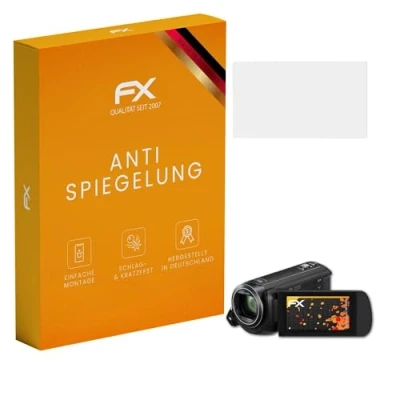 Abbildung von atFoliX Panzerfolie kompatibel mit Panasonic HC V380 Schutzfolie, entspiegelnde und stoßdämpfende FX Folie (3X)
