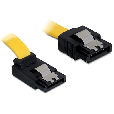 Abbildung von Delock SATA 3 Gb/s Kabel gerade auf oben gewinkelt 20 cm gelb