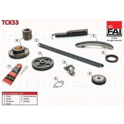 Abbildung von FAI AutoParts TCK53 Steuerkettensatz mit Dichtungen, Zahnrädern Duplex, Rollenkette MITSUBISHI: PAJERO 2