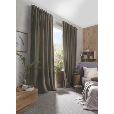 Abbildung von Home Basics Vorhang &quot;WOLLY&quot;, (2 St.), 2er Pack Thermochenille Uni WOLLY