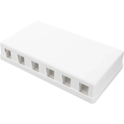 Abbildung von DIGITUS Anschlussdose 6 Port Für Keystone Module Konsolidierungspunkt Aufputz Gehäuse Netzwerk Dose Weiß