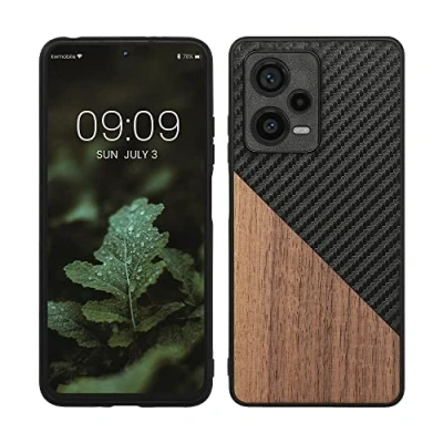 Abbildung von kwmobile Hülle kompatibel mit Xiaomi Redmi Note 12 Pro+ 5G / Pro Plus Handyhülle Handy Schutzhülle Smartphone Cover Dunkelbraun Schwarz