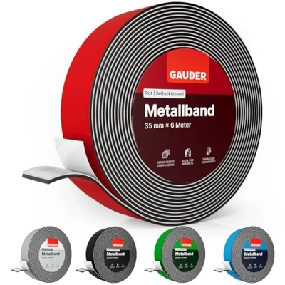 Abbildung von GAUDER Metallband selbstklebend rot I Magnethaftband ideal für Tonies® Figuren &amp; Regale Magnetband Magnete Ferroband Eisenband Stahlband (6 m)