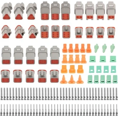 Abbildung von 140 Stück Deutscher Stecker kfz, 2/3/4/6Pin DT Steckverbinder Wasserdichter, set, Auto Elektrischer Anschluss Stecker, KFZ Kabel für Auto, Motorräder, LKW, Boots