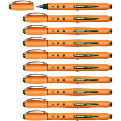 Abbildung von Tintenroller STABILO worker+ fein 10er Pack grün