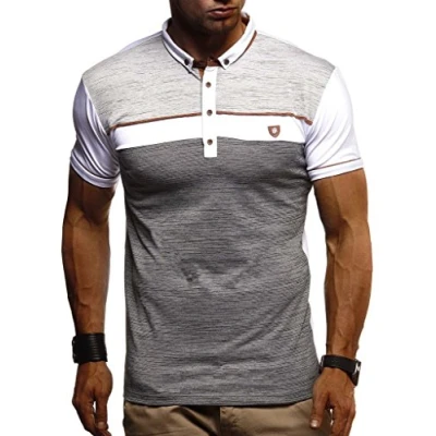 Abbildung von Leif Nelson Sommer Kragen Casual Kurzarm Stretch Poloshirt, Herren, Größe: Small, Weiß