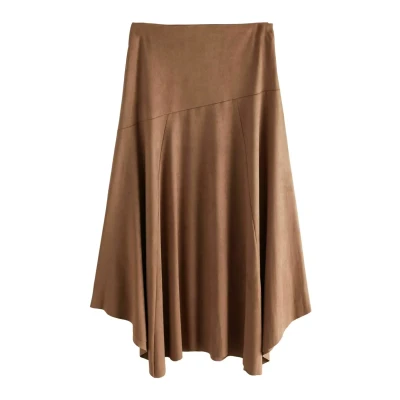 Abbildung von Next Regular FIT MIDI Maxirock, Damen, Größe: 54xR, Brown