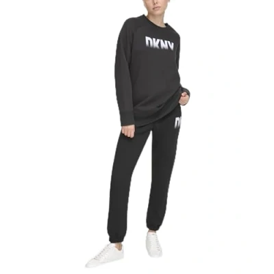 Abbildung von DKNY Women&#039;s Fade Away Logo Longline Sweatshirt, Black, X Small
