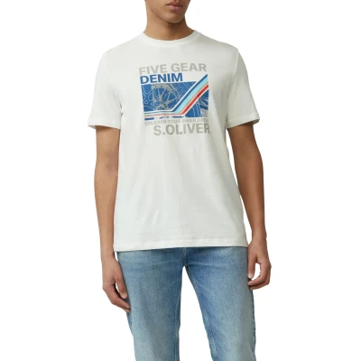 Abbildung von s.Oliver MIT Artwork UND Front Tshirt print, Herren, Größe: Medium, Weiß