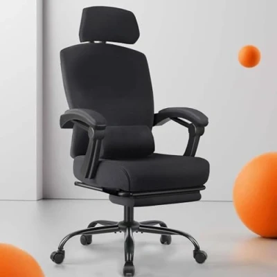 Abbildung von DUMOS Bürostuhl Ergonomisch EIN Schreibtischstuhl mit Komfortarmlehnen, Ausgestattet Einer Bequemen Lendenwirbelstütze und Fußstütze, Office Chair Geeignet für Zuhause