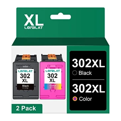 Abbildung von LOFBLAT 302 302XL Multipack Druckerpatronen Ersatz für HP XL patronen Envy 4525 4520 4522 4527 DeskJet 3630 3636 3638 3639 1110 2130 3633 OfficeJet 3831 3830 3833 5220, 2 Pack